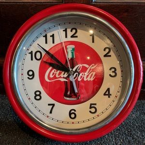 Coca Cola battery operated analog clock 9.5”